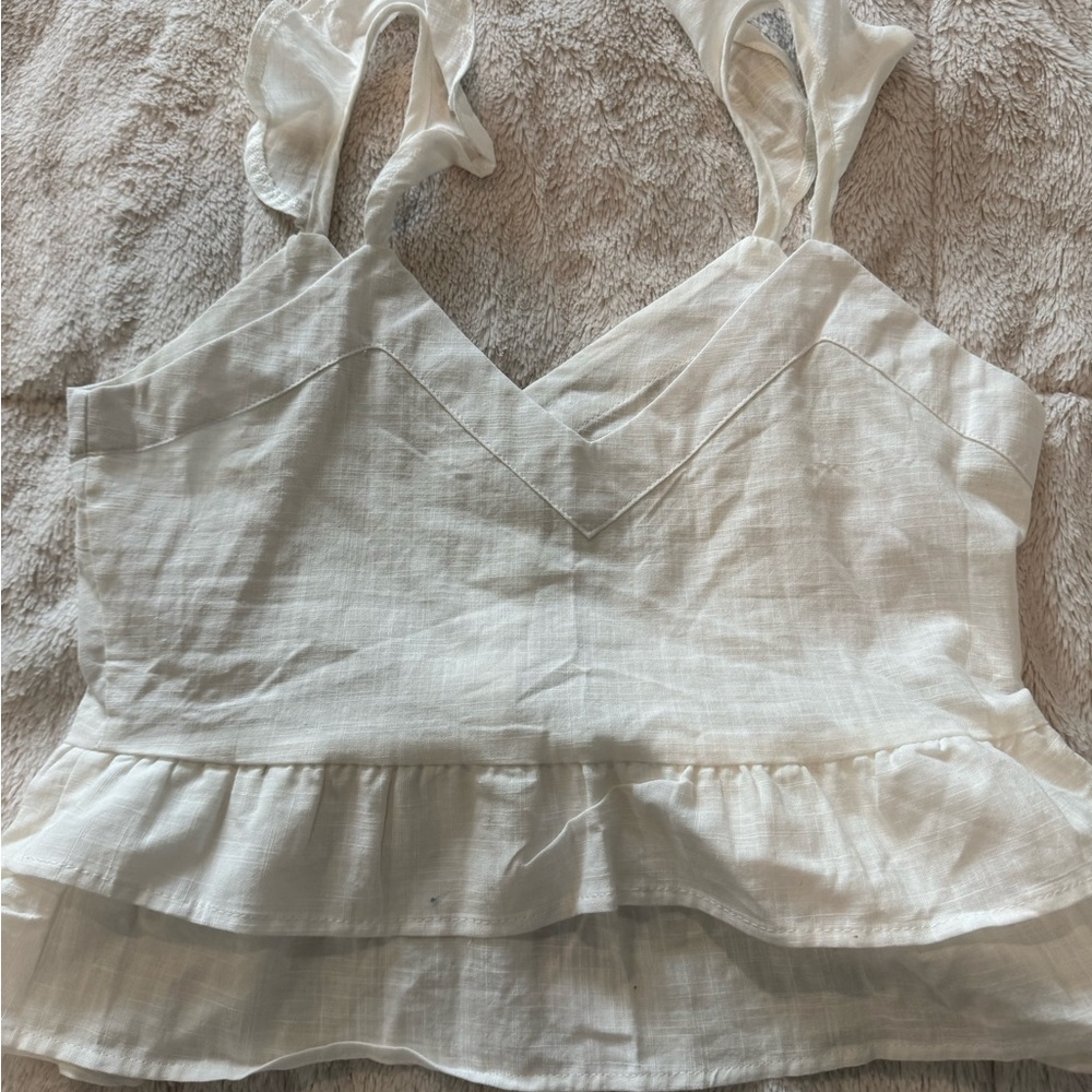 White Ruffle Top - Picture 4 of 4